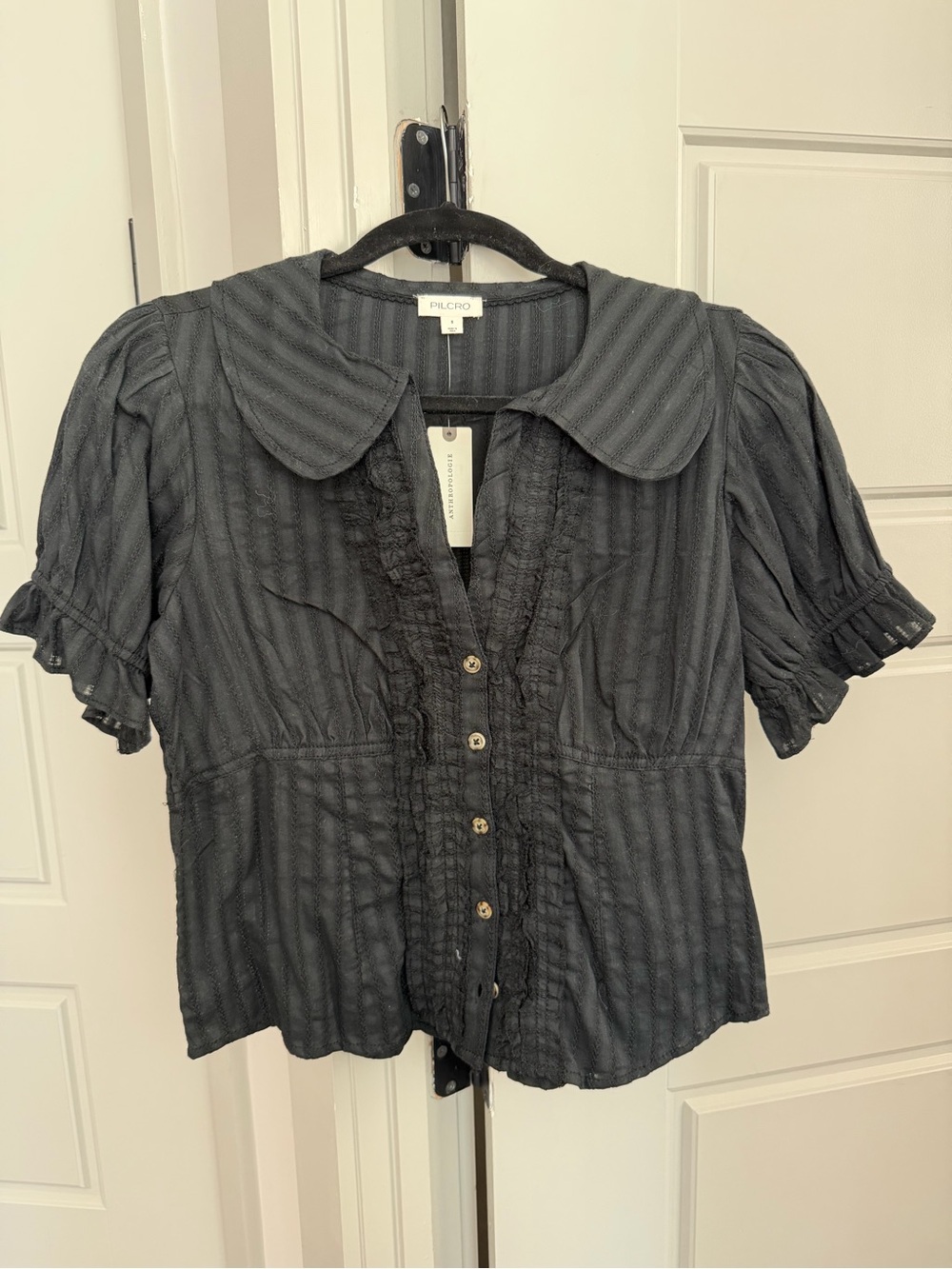 Pilcro Keira Waisted Tuxedo Blouse - Picture 2 of 9
